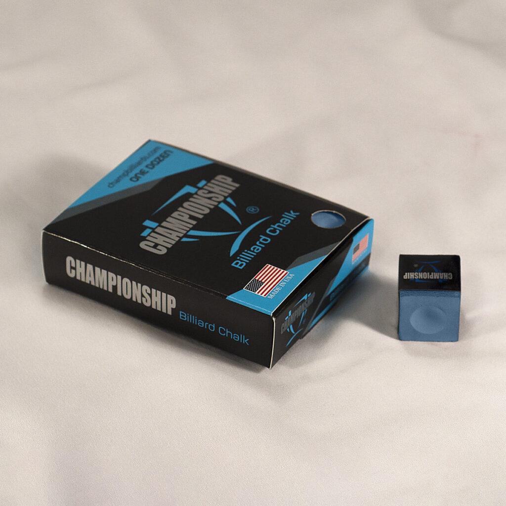 electric blue championship billiards chalk dozen