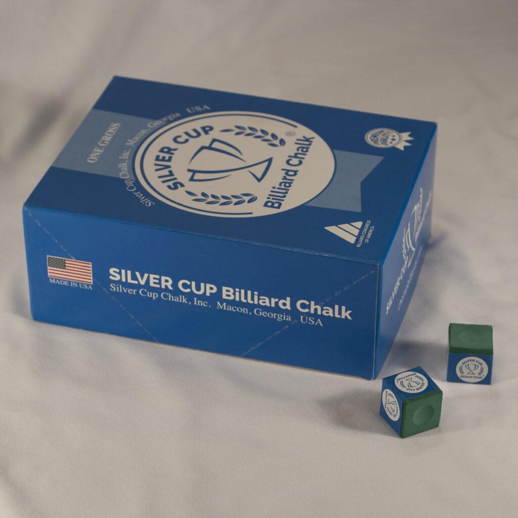 green silver cup billiard chalk gross